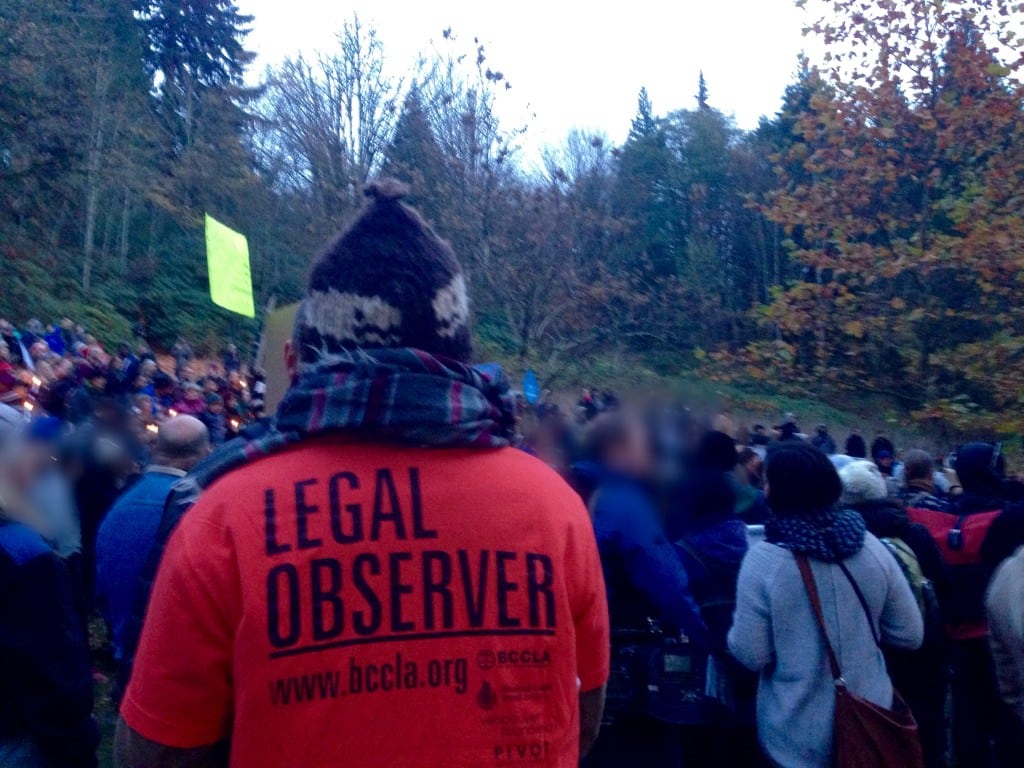 Legal Observer on Burnaby Mountain
